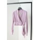 Purple Silk Top with Ribbon Tie BCT369