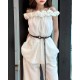 White Ruffle Off-Shoulder Top WT74102