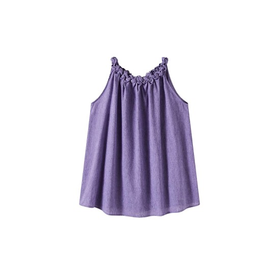 Purple Rope Collar A Line Blouse BT455661