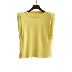 Solid Sleeve Colours Knitted Tee WT6980