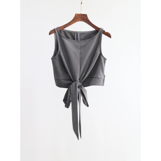 Sleeveless Drapped Cross Top WT50320