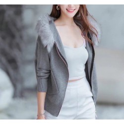 Faux Fur Collar Jacket (Detachable Collar) WD2492