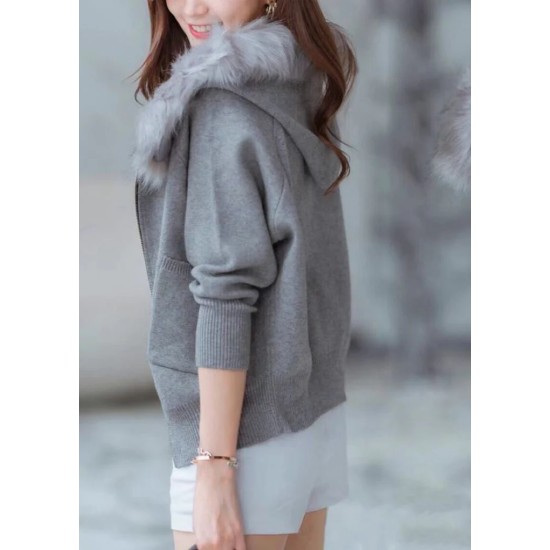 Faux Fur Collar Jacket (Detachable Collar) WD2492