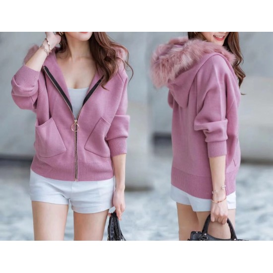 Faux Fur Collar Jacket (Detachable Collar) WD2492