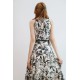 Garden Art Printed Halter Neck Dress WD32809