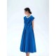 Blue Pleated Maxi Dress BD686555