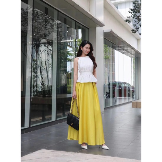 Neon Satin Long Skirt BD614532