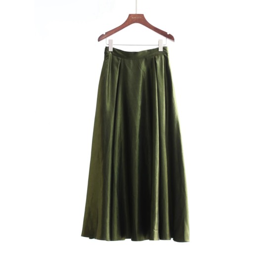 Neon Satin Long Skirt BD614532