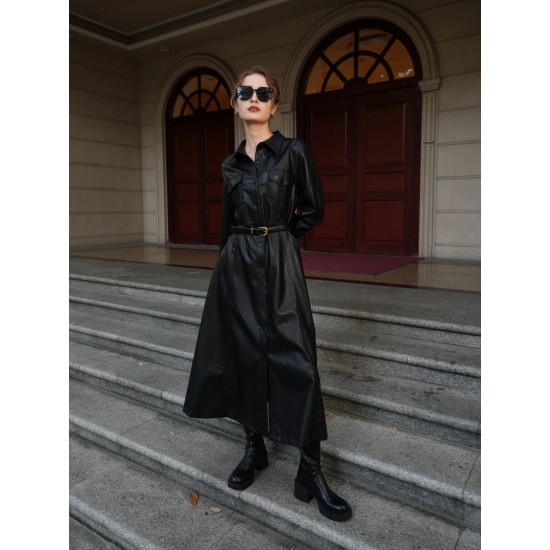 Bocoli Classic Leather Maxi Dress