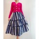 Navy Stripe Midi Skirt BB27365