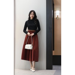 Woolen Maxi High Rise Skirt WBT92203