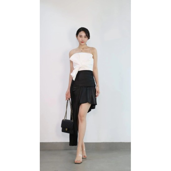 Satin Irregular Skirt WBT09733